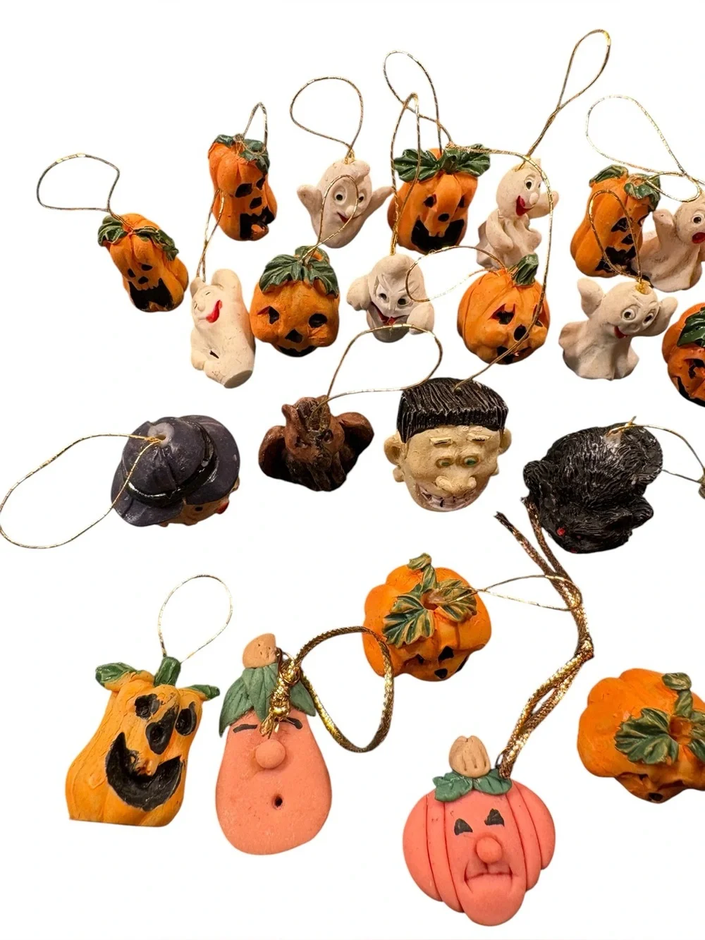 Halloween Vintage 40+ Miniature Ornaments Pumpkins Ghosts Monsters Witches Bats